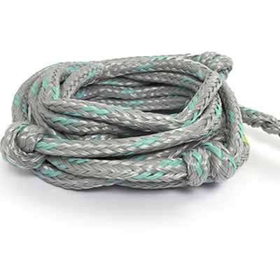 ボートアクセサリー　ウェイクサーフィン用トーイングロープ（Grey/Teal）　ロープ全体