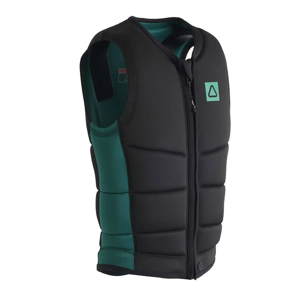 FollowのCorp（黒と緑）インパクトベストの側面