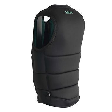 FollowのCorp（黒と緑）インパクトベストの斜め後ろ